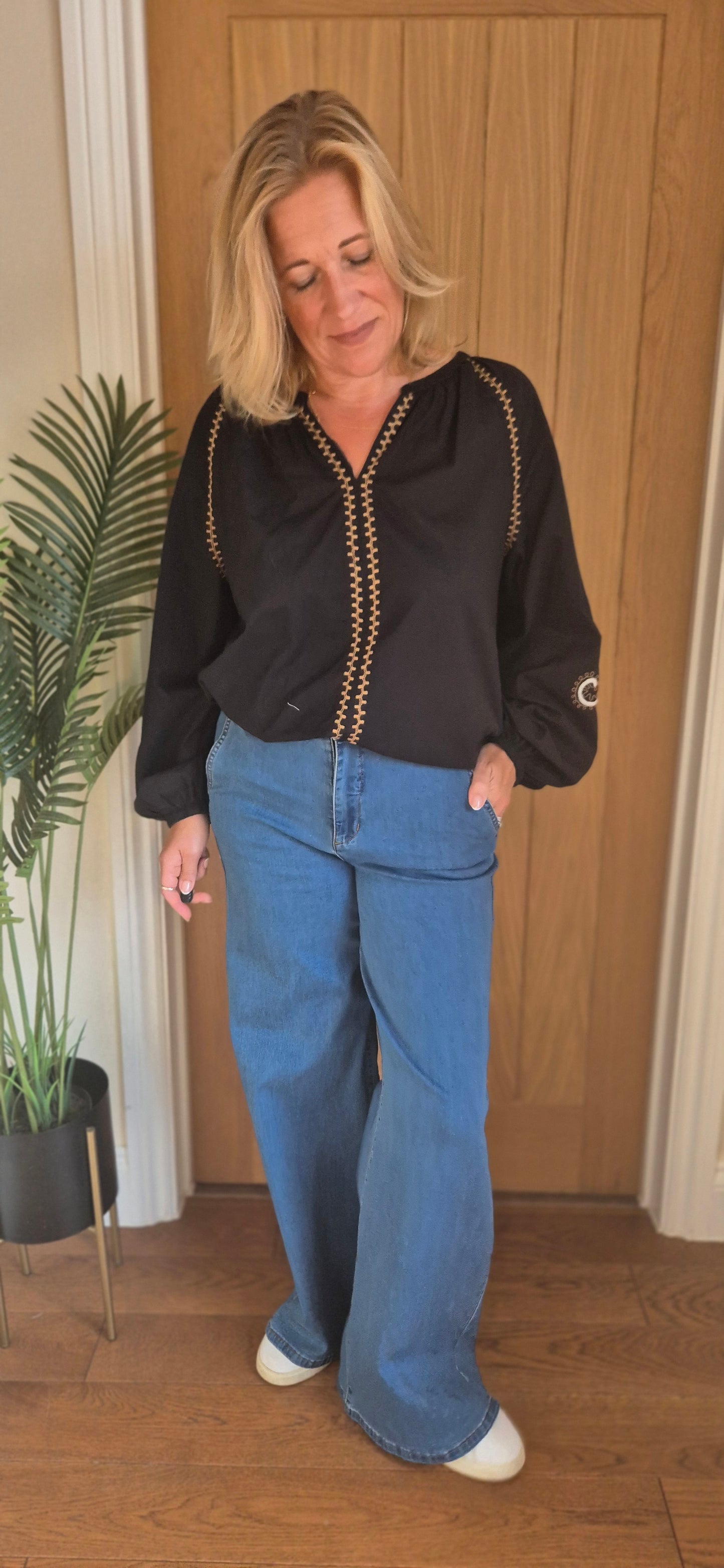 Jessica Blouse - Boho Chic with Embroidery Detail