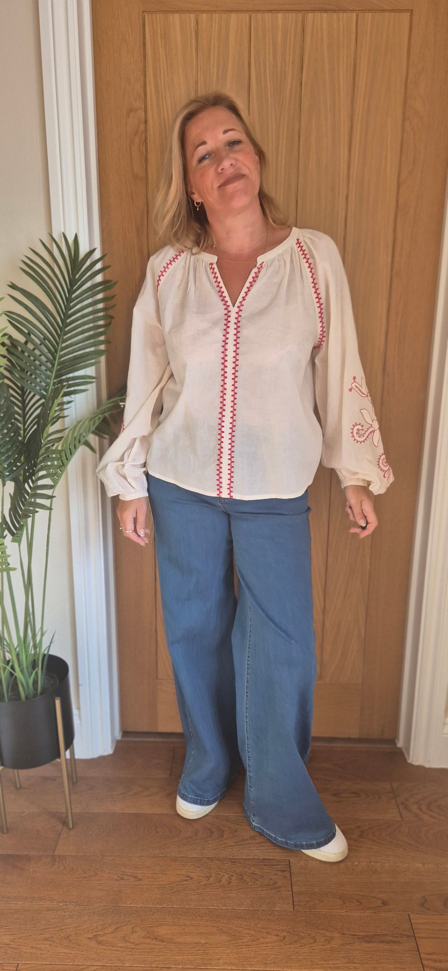 Jessica Blouse – Boho Chic with Embroidered Elegance