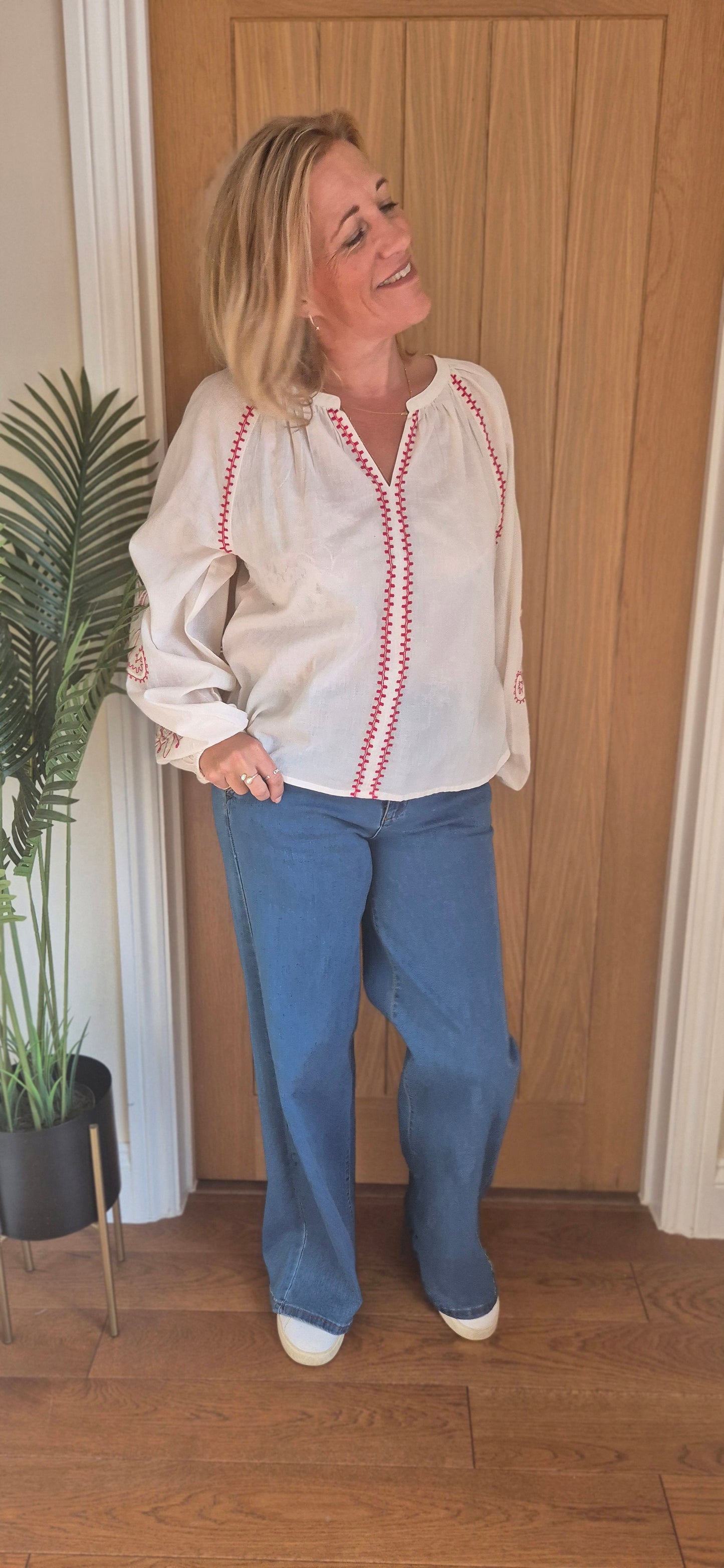 Jessica Blouse – Boho Chic with Embroidered Elegance