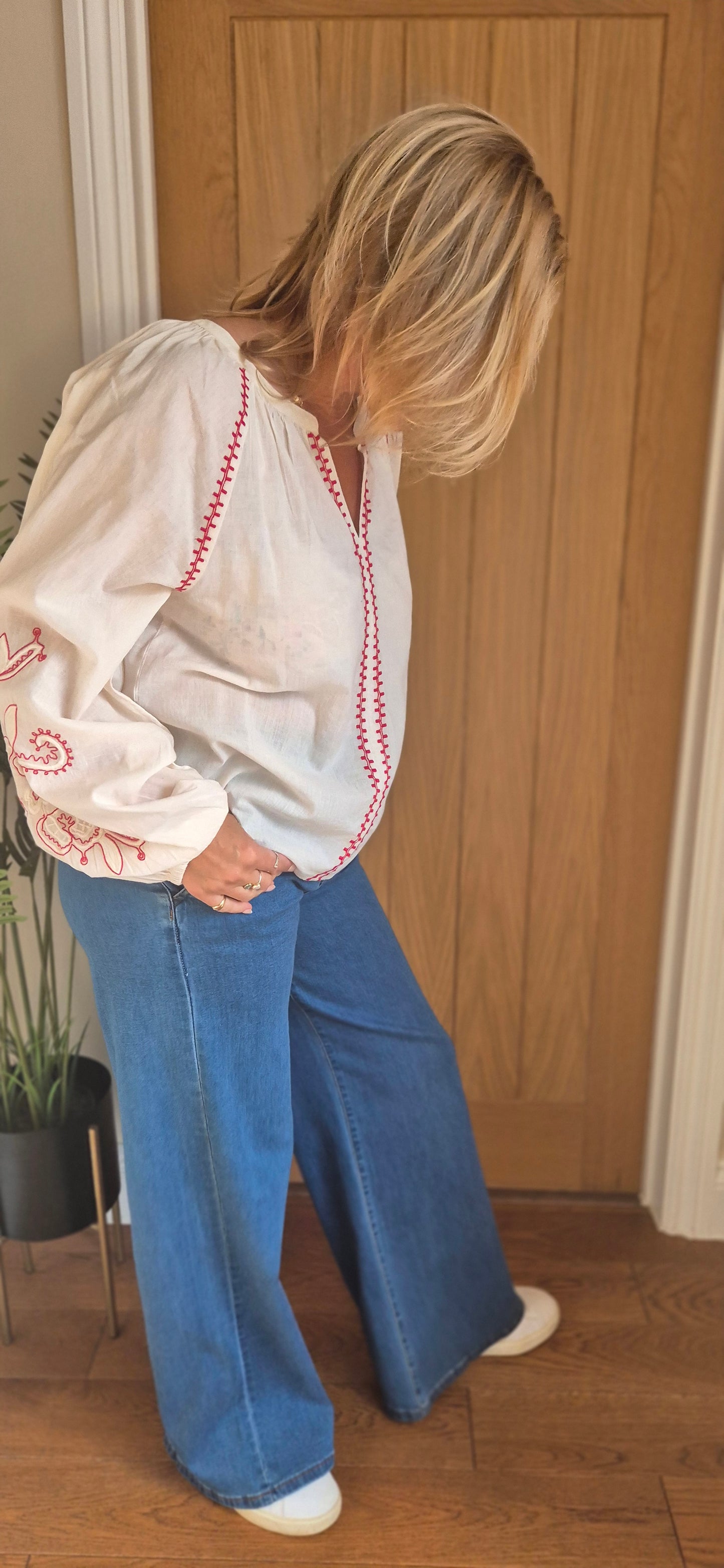 Jessica Blouse - Boho Chic with Embroidery Detail