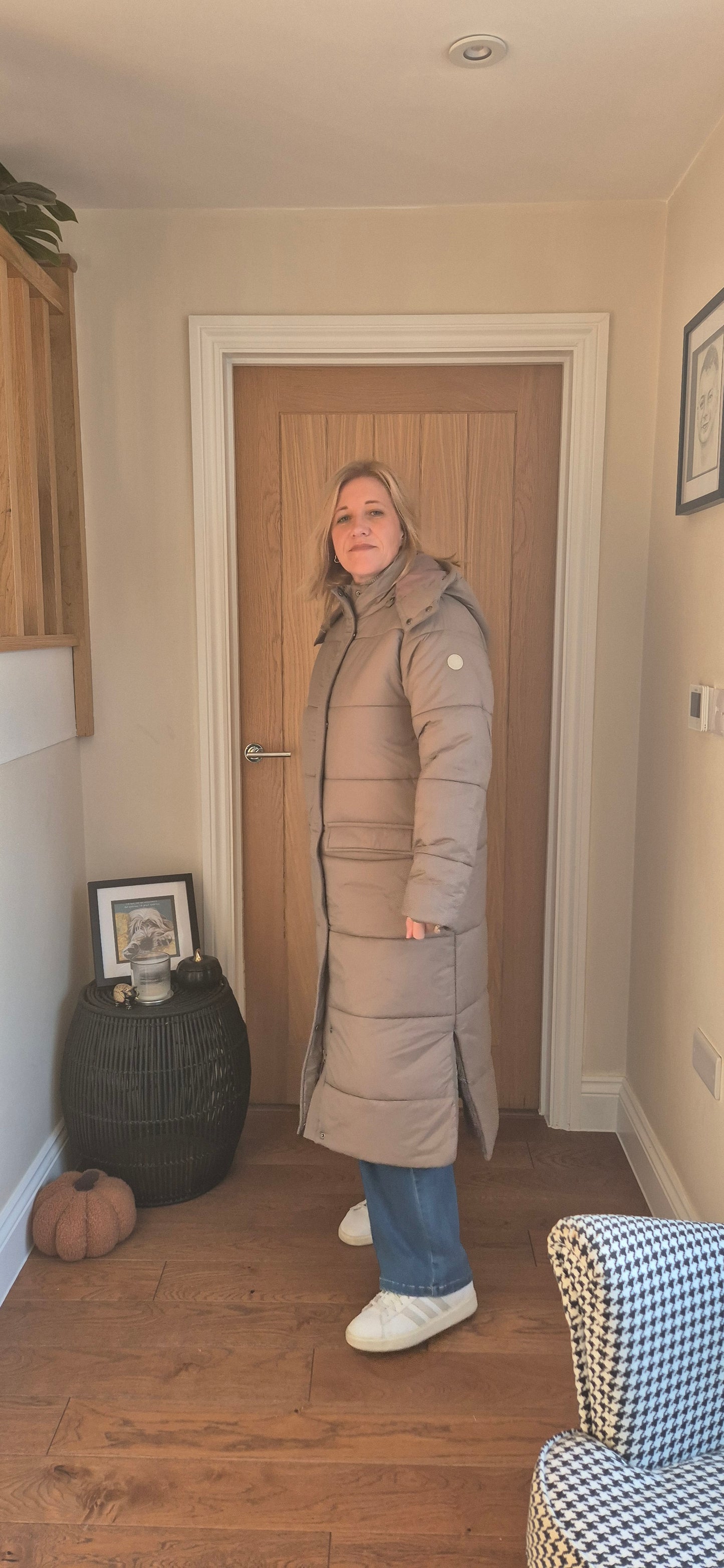 Gaiagro Long Coat – Warm Quilted Puffa in Black or Beige