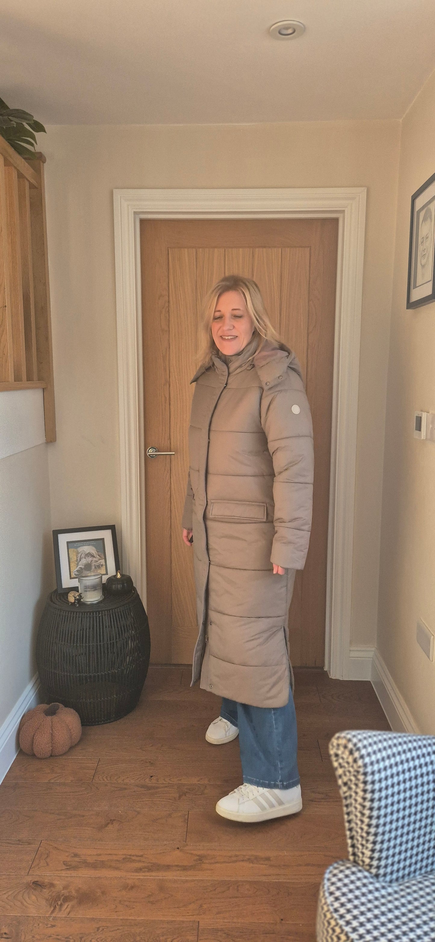 Gaiagro Long Coat – Warm Quilted Puffa in Black or Beige