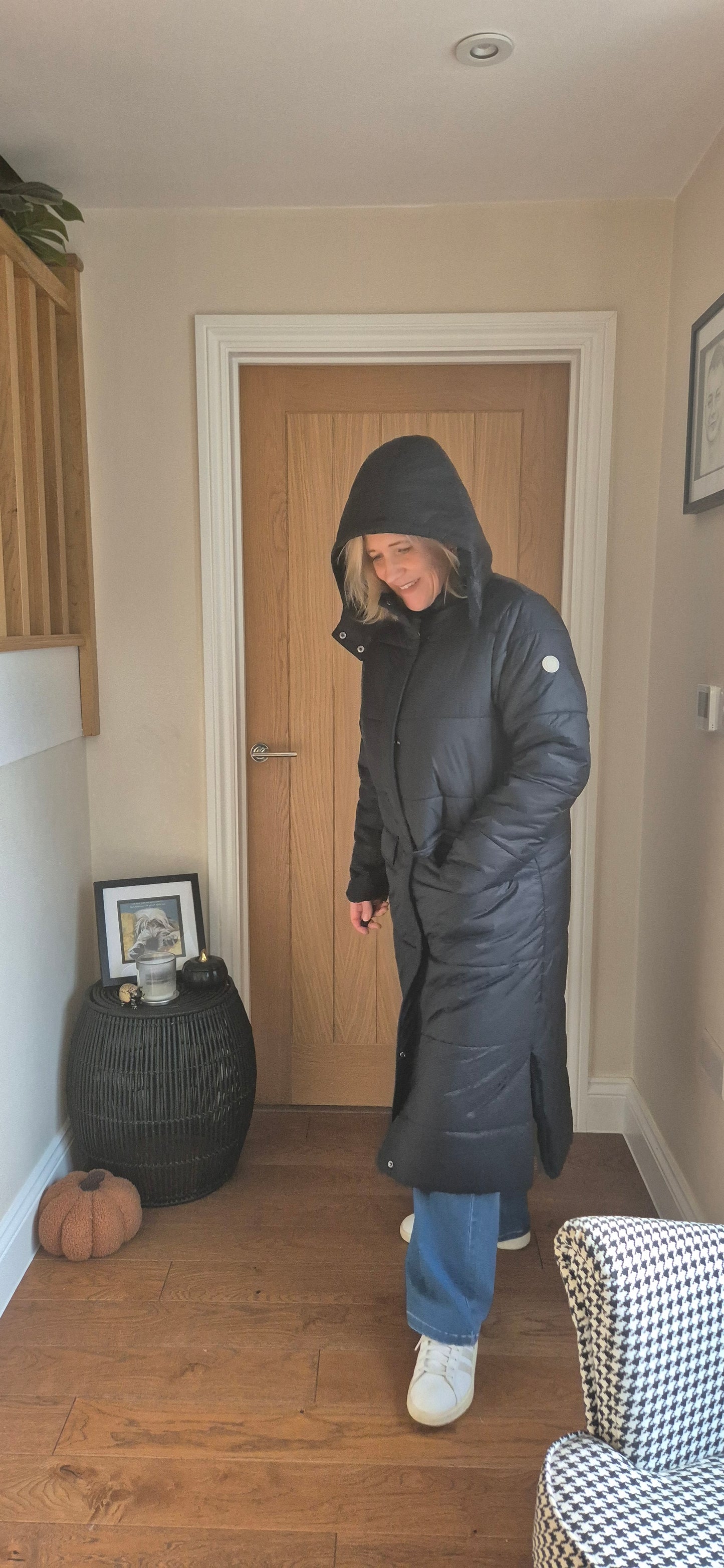 Gaiagro Long Coat – Warm Quilted Puffa in Black or Beige