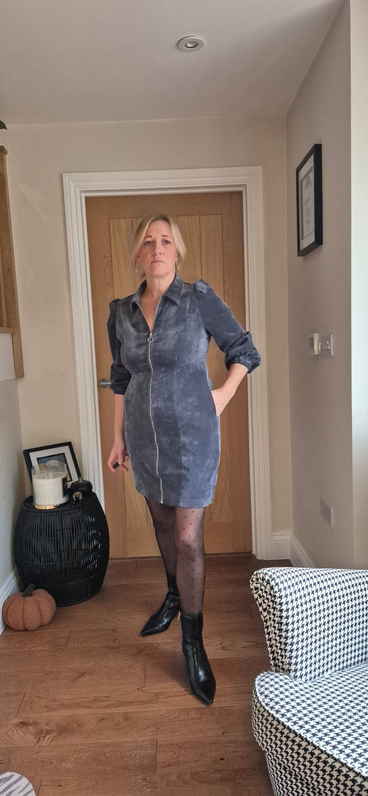 Sloane Dress – Long Sleeve Zip Through Dress