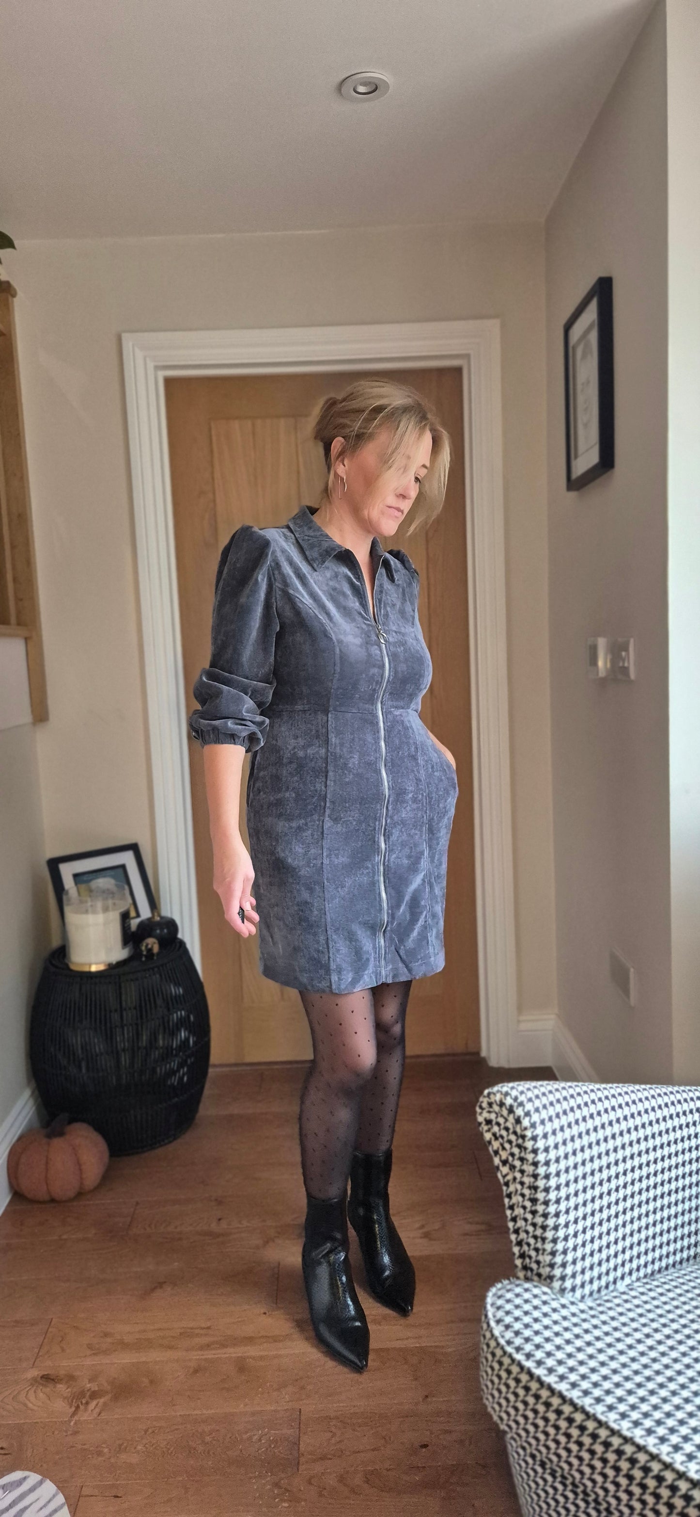 Sloane Dress – Long Sleeve Zip Through Dress