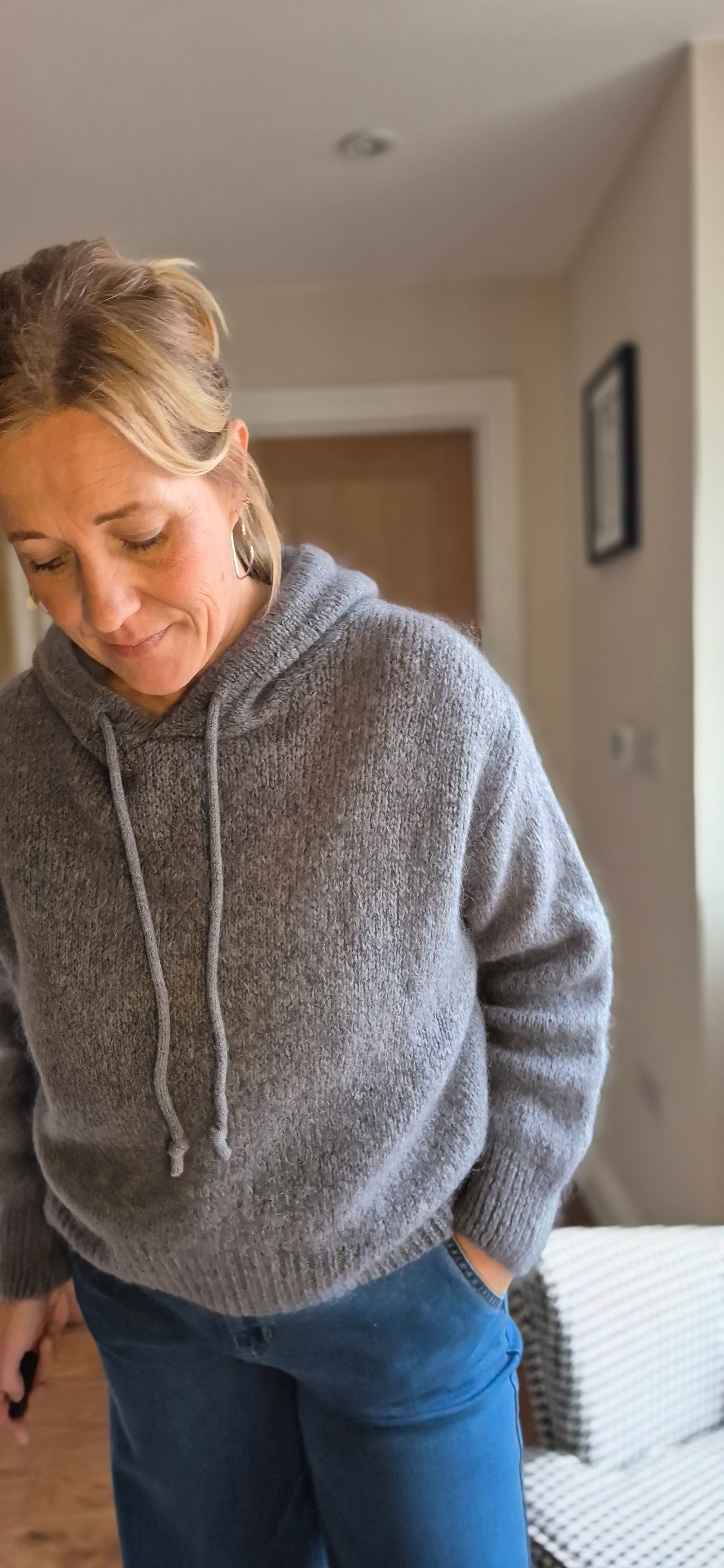 Ashlyn Hoody – Dark Grey Mohair & Wool Blend