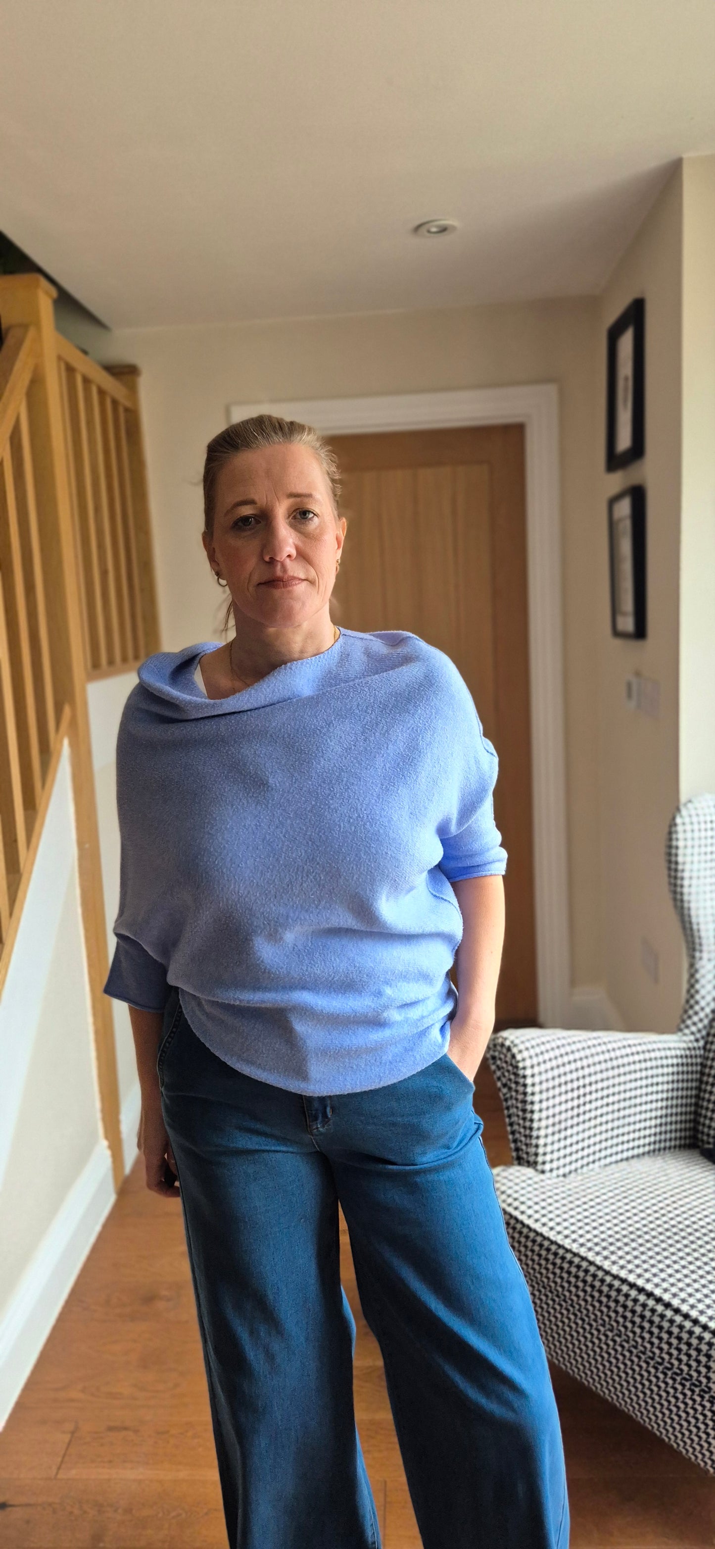 Aria Sweater – Lightweight Asymmetrical 3/4 Sleeve Knit