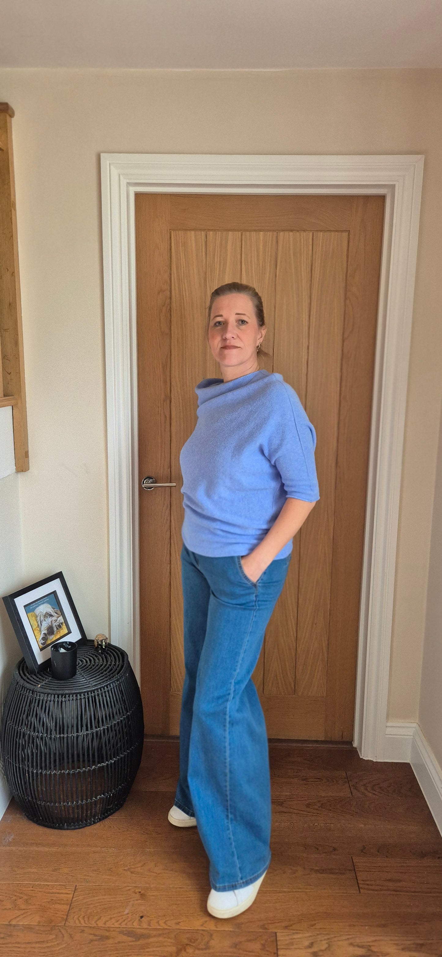 Aria Sweater – Lightweight Asymmetrical 3/4 Sleeve Knit