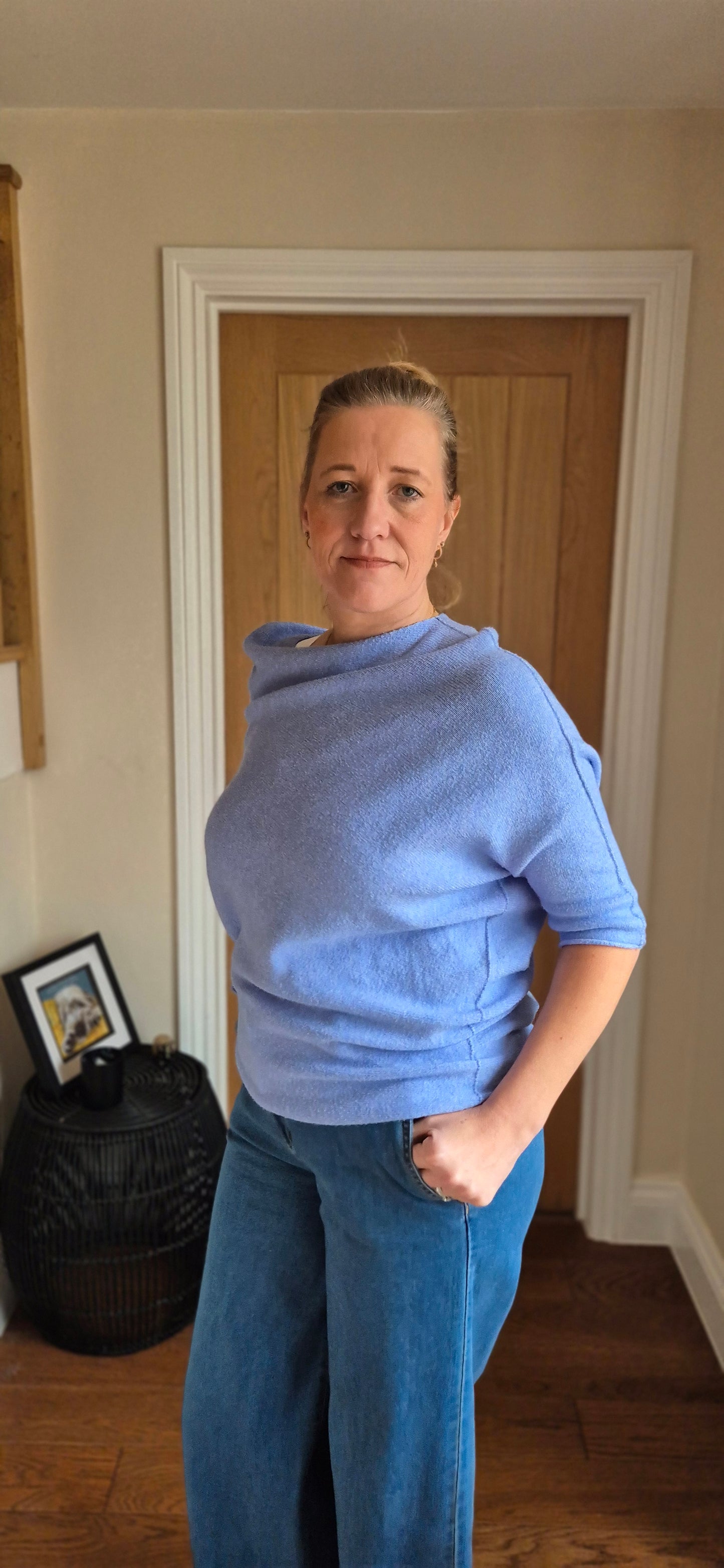 Aria Sweater – Lightweight Asymmetrical 3/4 Sleeve Knit