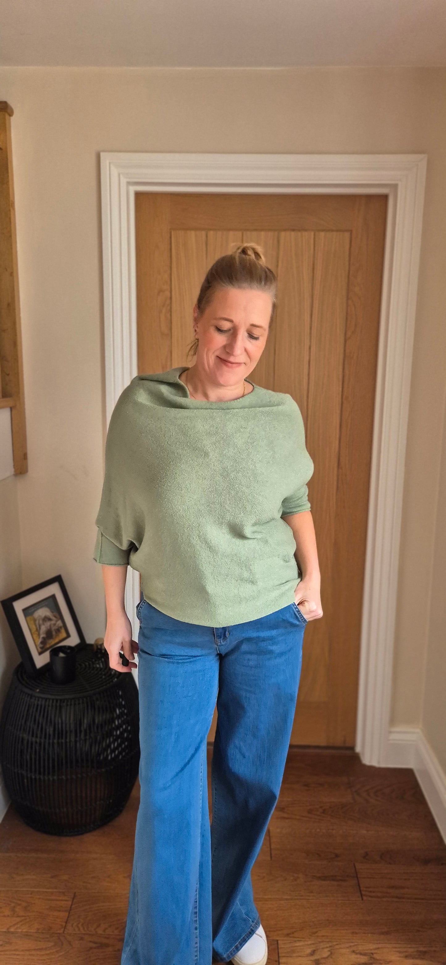 Aria Sweater – Lightweight Asymmetrical 3/4 Sleeve Knit