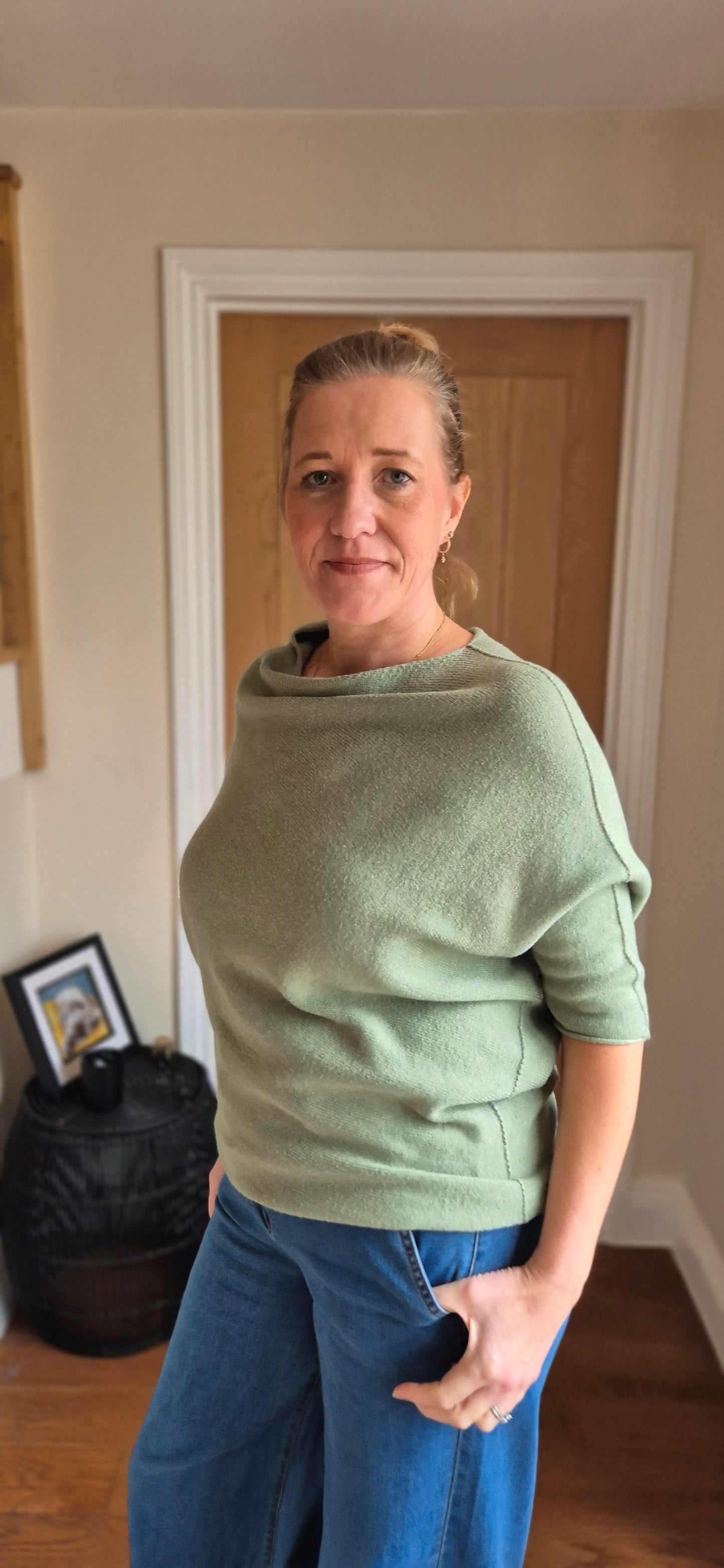Aria Sweater – Lightweight Asymmetrical 3/4 Sleeve Knit